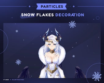 Snow Stream Decoration  | 4 Animated Christmas Falling Winter Snowflakes Particles For Streamers | Blue Purple Yellow White | Vtuber Twitch