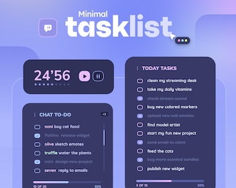 Tasklist Widget — Pomodoro Coworking Timer and To-do List For Streamer & Chat  | Twitch Streamelements OBS