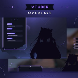 Starry Sky Vtuber Overlays  |  Animated Vtuber Chatting & In Game Bar Overlay | Twitch Streamer