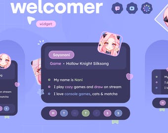 Welcomer Widget  ⟢   Reacts to Raids, Followers & Command  •  (3) Layouts and Customizable  |  Twitch and Youtube ⋮ Streamelements OBS