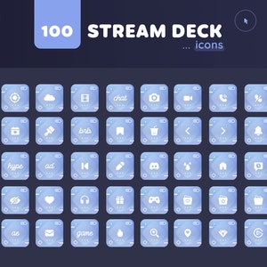 Glossy Stream Deck Icons 100 Cute Gradient Minimal Icon Pack for Elgato ...