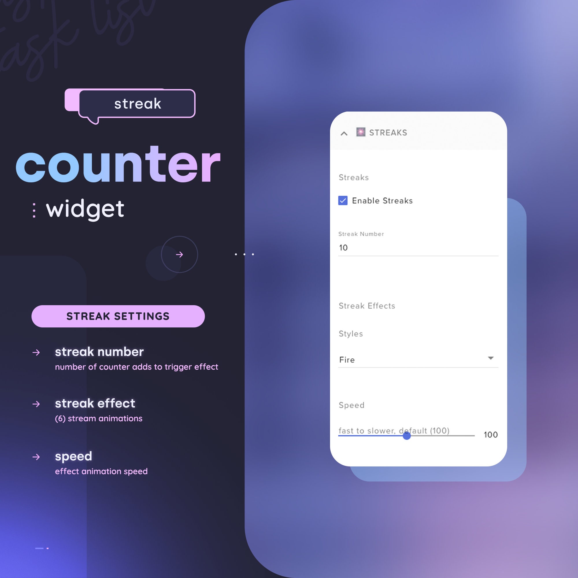 Counter Widget — (6) Streak Effect Animations • Count Anything // Wins ...
