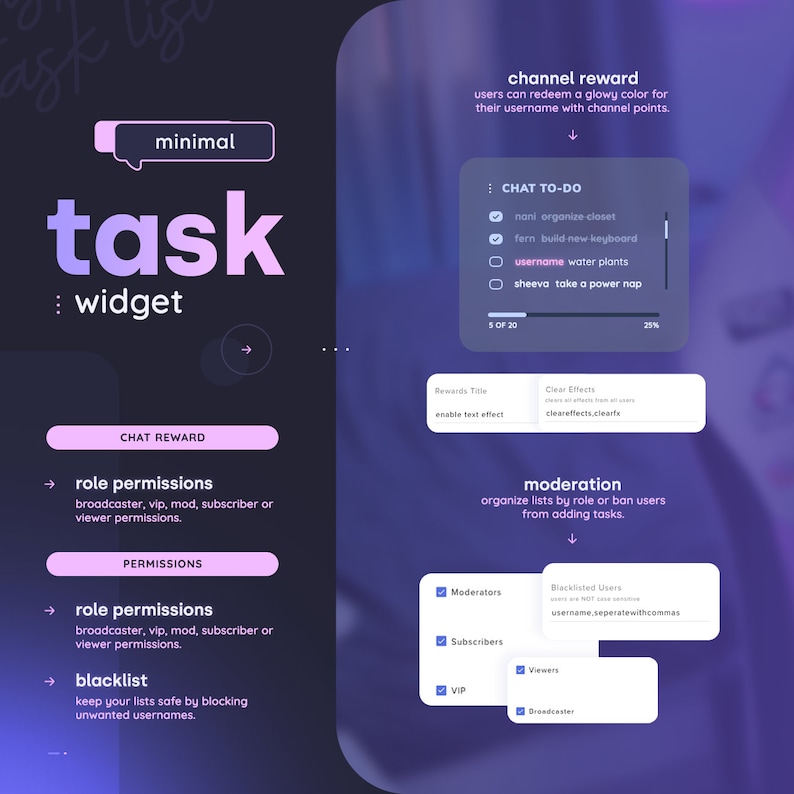 Tasklist Widget Pomodoro Coworking Timer and To-do List For Streamer & Chat Streamelements OBS image 6