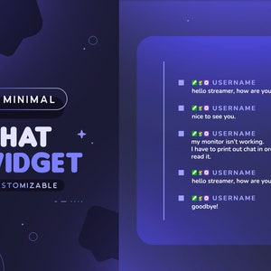 Minimale vierkanten chatwidget | Aanpasbare eenvoudige lijn aangepaste chat voor Twitch-streamers | Voornaamwoorden | StreamElements en OBS