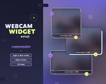 Emoji Webcam & Event Rotator Widget — Minimal Light and Dark mode Webcam Border + Labels for Twitch Streamers | Streamelements OBS