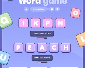 Word Game Widget ⟢ 1300+ Words, (6) Languages & (15) Categories  •  Commands or Channel Rewards  •  Twitch Youtube StreamElements OBS