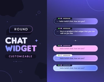 Round Gradient Chat Widget | Customizable Simple Minimal Cute Bubble Custom Chat for Twitch Streamers | StreamElements & OBS
