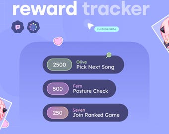 Channel Reward Tracker  ⟢  Pin First Reward, (3) Value Tier Colors & Special Rewards  •  Sounds, Customizable ⋮ Twitch Streamelements OBS