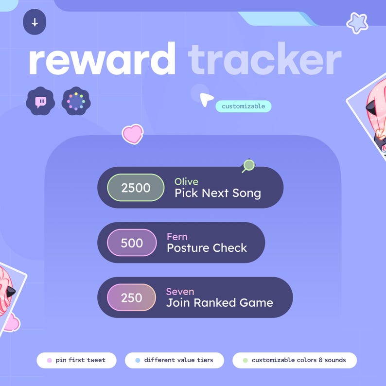 Reward Interface Channel Reward Tracker Pin First Reward, (3) Value Tier Colors ...