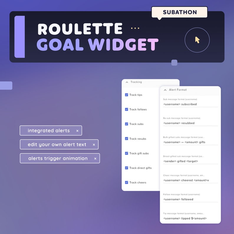Roulette Goal Widget — Subathon Incentive Spinning List With Alerts ...