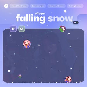 Falling Snow Widget  ⟢  Emotes on Events  •  Customize Colors, Speed, Particles, Wind, Melt  •  Twitch & Ko-fi | StreamElements OBS
