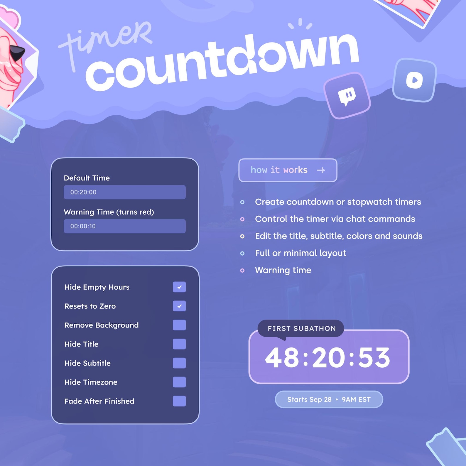 Aura Countdown Widget Countdown & Stopwatch Timer • Chat Commands ...