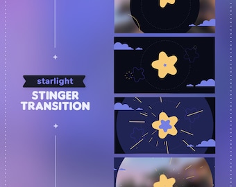 Starlight Stinger Transition || Cute Stars & Clouds OBS Scene Transition | Twitch Youtube Vtuber Streamer