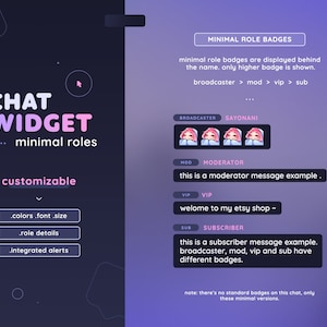 Minimal Chat Widget With Alerts — Simple Role Badges Customizable ...