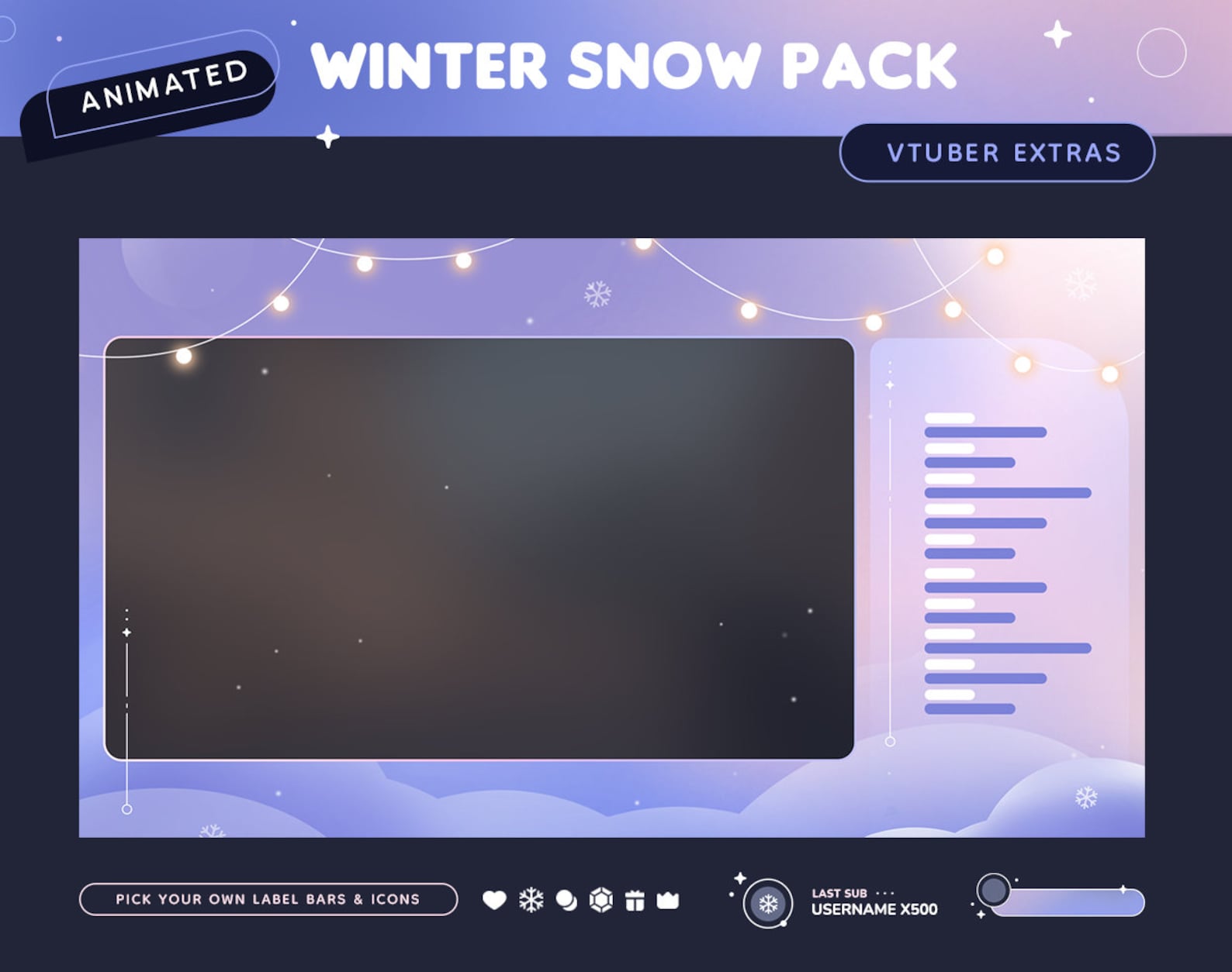 Winter Snow Animated Twitch Pack | Soft Aesthetic Christmas Streamer ...