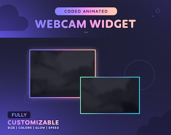 Animerad tonad webbkamerawidget | Helt anpassningsbar kodad webbkamerakant med glöd för streamers | Twitch Youtube Facebook OBS