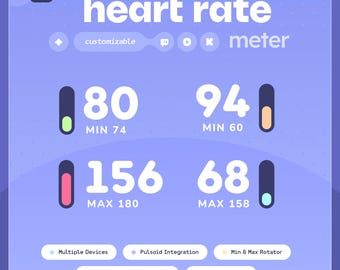Heart Rate Widget ⟢ Pulsoid Integration  •  Idle, Tense and Intense modes •  Twitch Youtube Kick StreamElements OBS