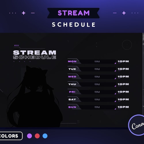Starlight Stream Schedule Template Starry Sky Twitch Vtuber Etsy