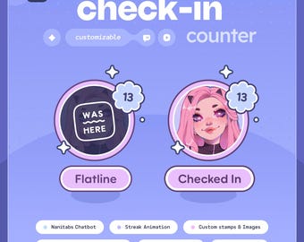 Check-In Counter Widget ⟢ Channel Reward, Command or Keyword  |  Twitch and Youtube • StreamElements OBS