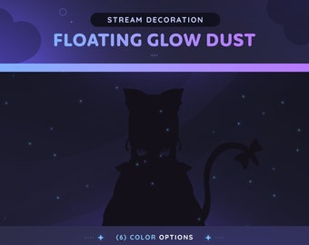 Animated Glow Particles Stream Decoration  | 6 Floating Dust Particles For Streamers and Vtubers | White Blue Pink Orange Purple Green | OBS