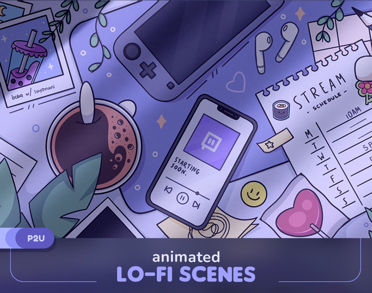 Cozy Lo-fi Twitch Scenes | Animated Aesthetic Lofi Twitch Scenes Overlays | Starting, Be Right Back, Ending & Offline