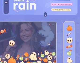 Event Rain Widget — Falling Halloween Icons for Twitch & Ko-fi Events • Channel Rewards, Emotes, Avatars and Commands // StreamElements OBS