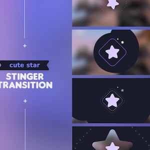 Animated Star Stinger Transition || Cute Twitch Youtube Vtuber Streamer Transition OBS