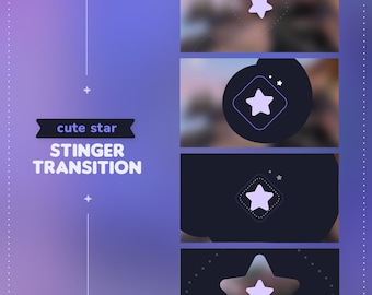 Animated Star Stinger Transition || Cute Twitch Youtube Vtuber Streamer Transition OBS
