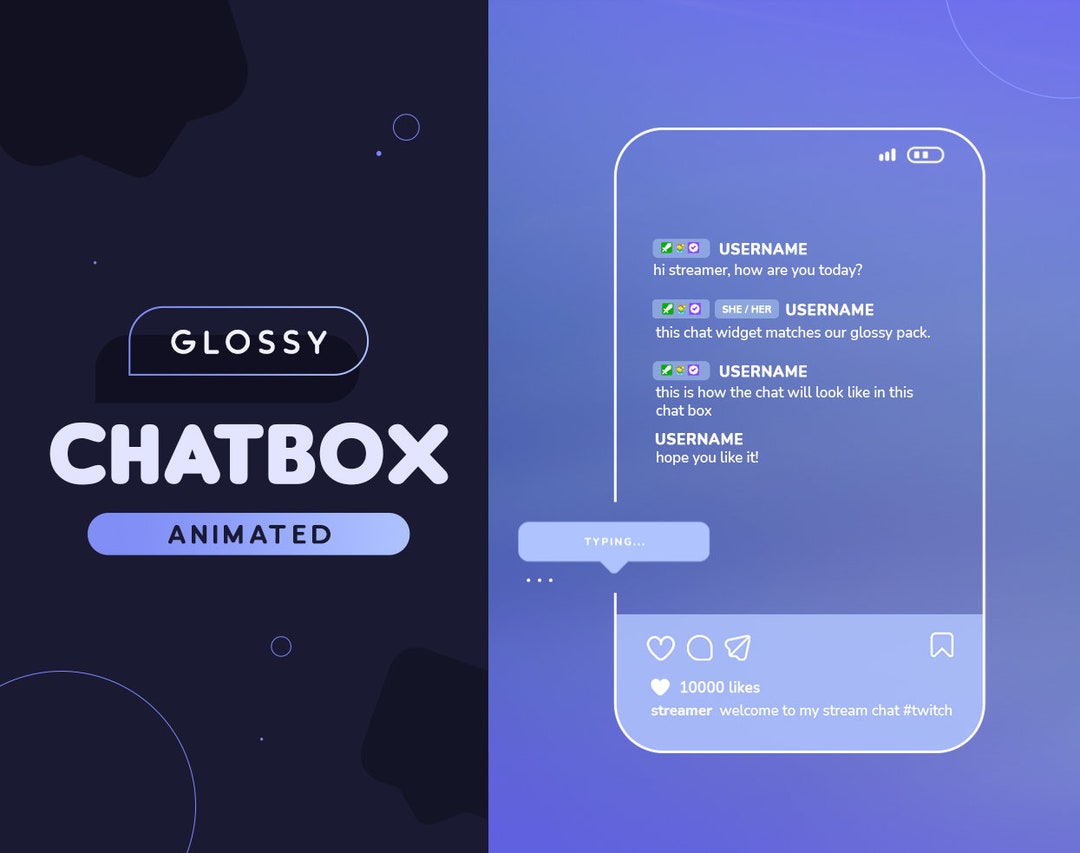 Glossy Animated Chatbox | Minimal Blue Instagram Type Chat Box for ...