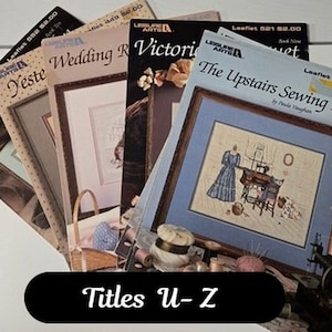 Paula Vaughn Counted Cross Stitch Charts - Titles U - Z