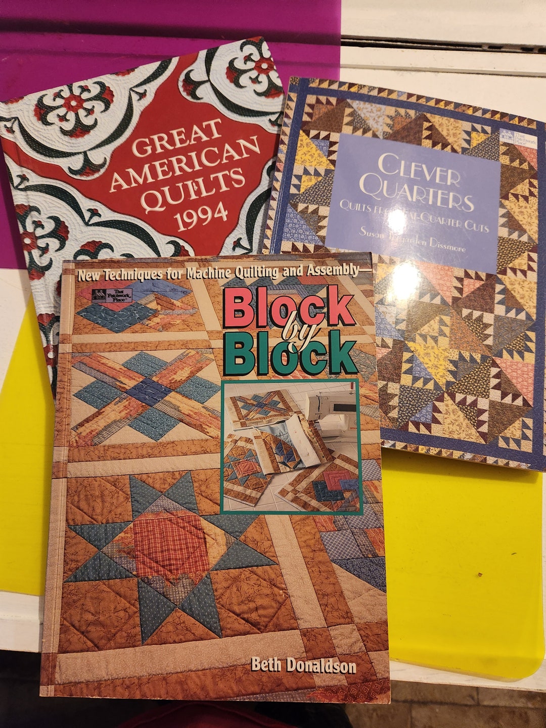 Block by Block Quilting, Clever Quarters Quilting, Great American Quilts 1994, Vintage Quilting