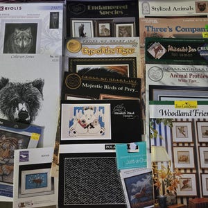 Animals, Wildlife Counted Cross Stitch Leaflets - Deer - Tiger - Eagle - Horses - Sheep