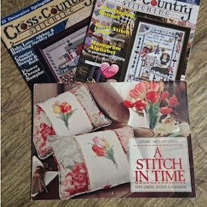 Cross Country Stitching Magazine - Leisure Arts A Stitch in Time 1994 Calendar