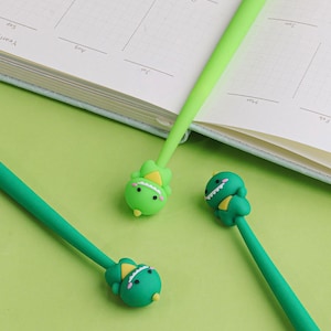 1 stks Leuke Dinosaurussen Siliconen Gel Pen Zachte Modellering Zwarte Inkt Pen Glad Gemakkelijk Schrijven Kantoor School Briefpapier Korea ontwerper Leveranties