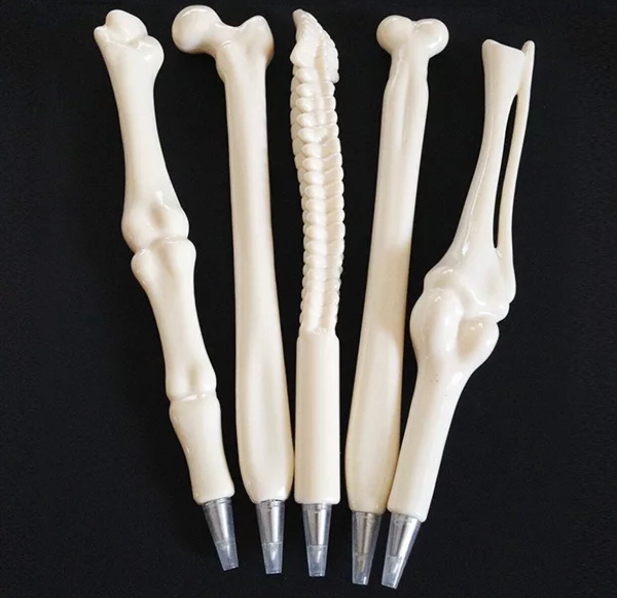 5 Stück Knochen-Kugelschreiber – Lustiges Design, 0,7 Mm Mine, 14 Cm Lang, Für Büro & Geschenke