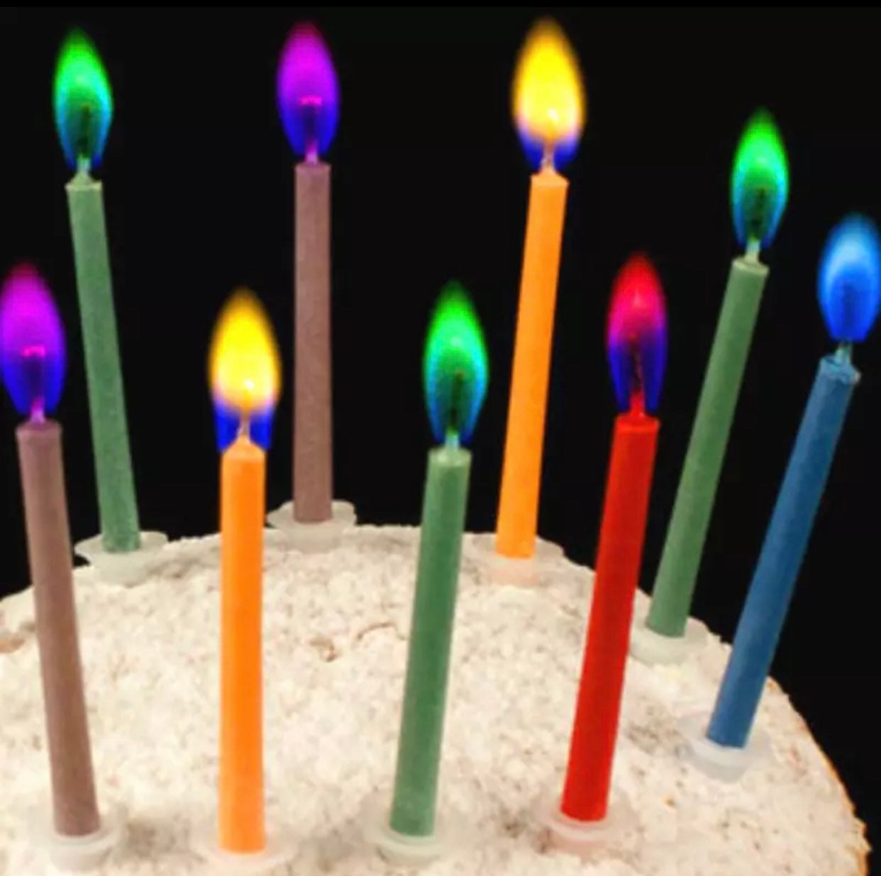 36 Bunte Geburtstagskerzen Mit Farbigen Flammen – Regenbogen-Kerzen Für Kuchen & Cupcakes