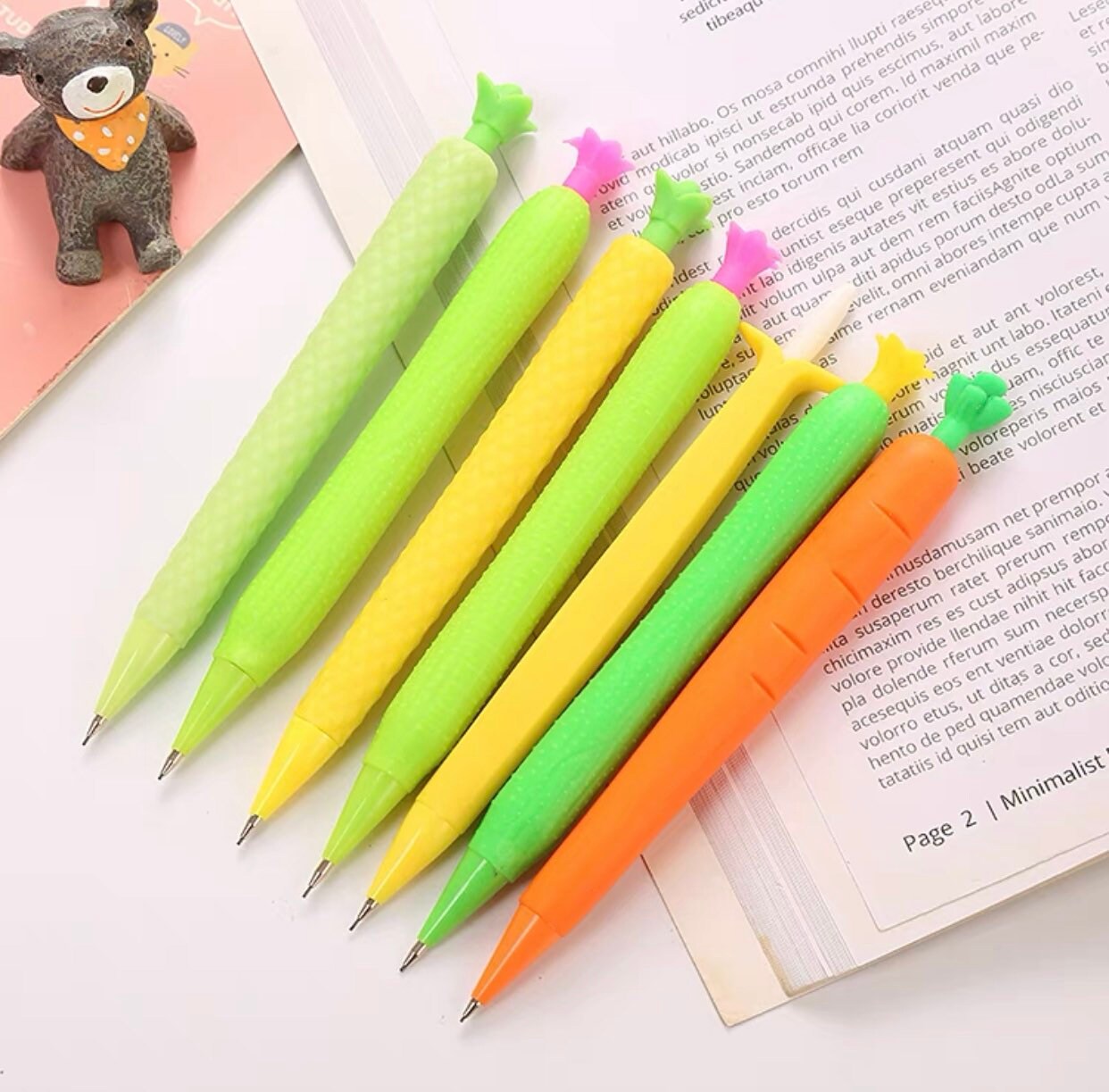 Kawaii Karotten Druckbleistift Set 2 Stück – Niedliche Automatik-Bleistifte Für Schule & Büro