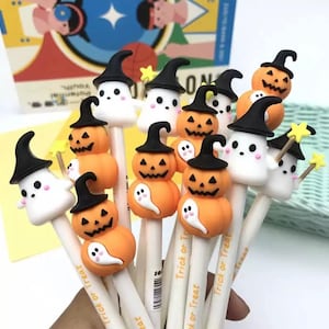 1 個の文房具クリエイティブハロウィンかわいいジェルペンかわいい学生学校用品黒署名オフィス受験アクセサリー