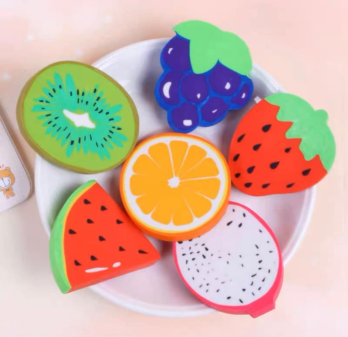 Fruit Erasers Semi Transparent Erasers, Scented Erasers, Pencil Erasers,  Grape, Watermelon, Orange, Kawaii Erasers, Cute School Erasers 