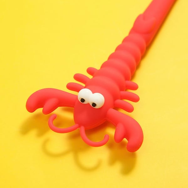 1 pcs Cute lobster Silicone Gel Pen Soft Modeling Black Ink Pen Smooth Easy Writing Office School Stationery Korea Designer Supplies