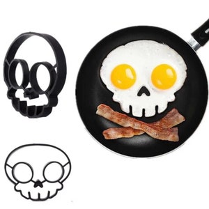 1 Uds esqueleto huevo silicona dibujos animados frito desayuno molde para tortilla huevo panqueque sukull Shaper herramienta de cocina accesorios Gad