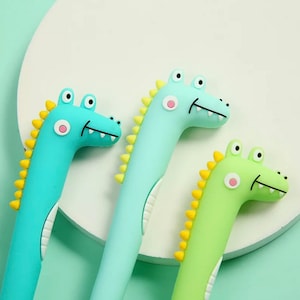 かわいいワニ 韓国文具 黒インク 0.5mm ゲルペン 学校 オフィス用品 子供への素敵なギフト かわいい筆記具 1本