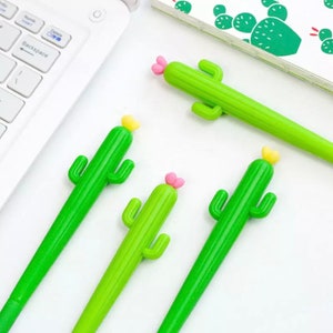 1 Stück Kawaii Kaktus Gel Stifte Neuheit Grün Pflanzen Neutrale Stifte Süße Stifte für Schulbedarf Schreibgeschenke Koreanisch Stationer