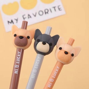 1 Stück Süßer Französischer Kampfhund Press Gel Stift Lustige Tier Schrift 0,5mmschwarz Test Stift Studenten Schreibwaren Bürobedarf Großhandel Geschenke