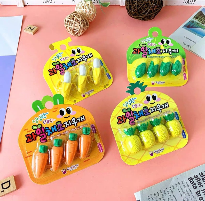 1 Pkg Cute Mini Vegetables Rubber Pencil Eraser for Children Stationery