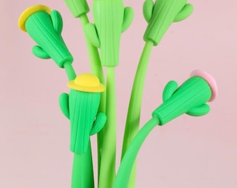 1 pcs Cute Cactus (Random) Stationery Black Ink 0.5mm Gel Pen School Office Supplies Lovely Gift For Children Kawaii Writing Supply