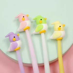 1 pçs papelaria bonito kawaii colorido papagaio pássaro escola material de escritório criativo doce adorável silicone gel caneta