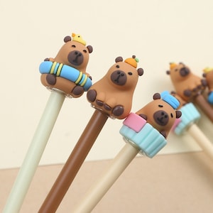 1 Stück Cute Capybara Silikon Gel Stift Rollerball Schule Bürobedarf Schreibwaren Schwarze Tinte 0,5mm