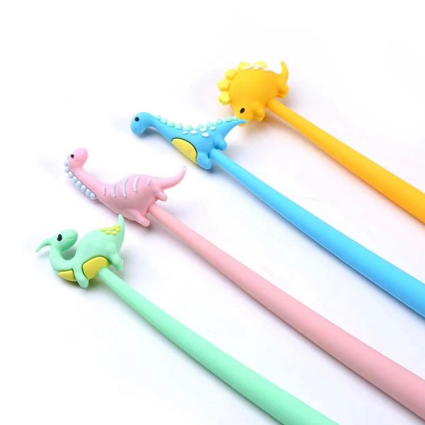 1 pièces créatif mignon dessin animé dinosaure Gel stylo 0.5MM aiguille Tube stylo à base d'eau cadeau fournitures scolaires et de bureau papeterie en gros