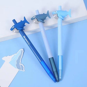 1 pcs Cute Shark Press Gel Pen Funny Sea Animal Writing 0.5mmblack Test Pen Student Stationery Office Supplies Wholesale Gifts